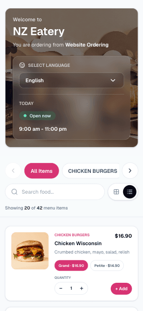Food Order Lane mobile customer ordering